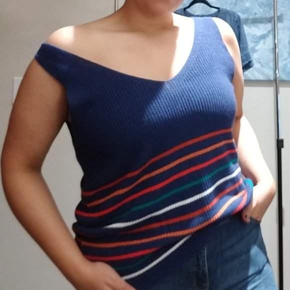 Multicolor knit texture tank top - Picture 1 of 4